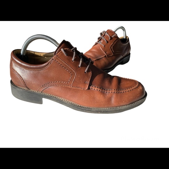 Chaps 96-26852 Brown Leather Oxfords Tie Lace Dress Loafer Shoes Mens size 8M - Picture 6 of 9